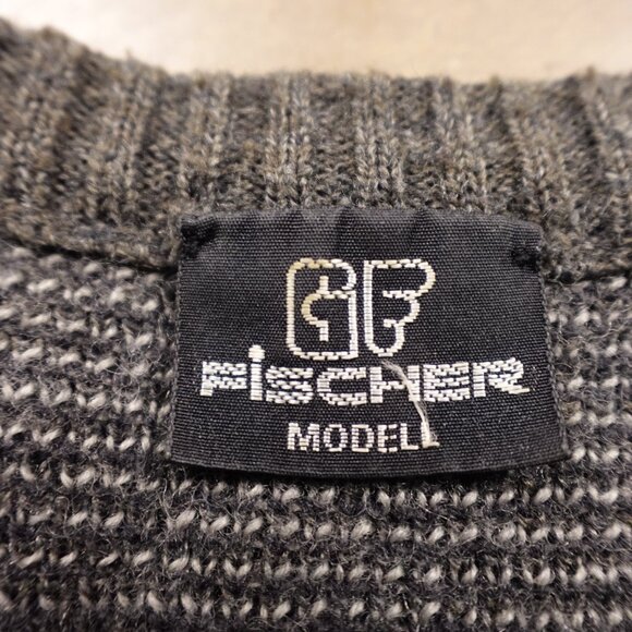 Fischer Modell vintage wool sweater men's medium gray German made size 50 - Picture 2 of 11